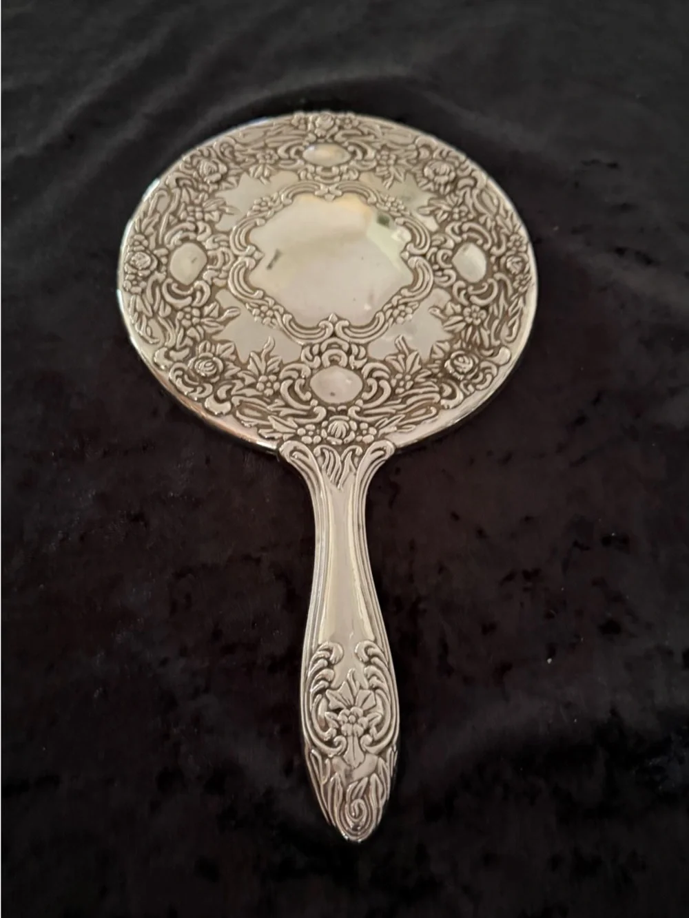 Vintage Silvery Plated Dressing Mirror